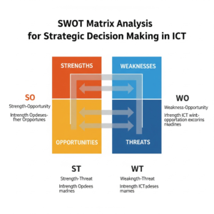 تحلیل و تفسیر ماتریس SWOT در تصمیم‌گیری استراتژیک در ICT